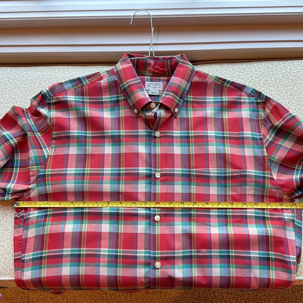 J. Crew Summer Plaid Long Sleeve Button Down Shirt L